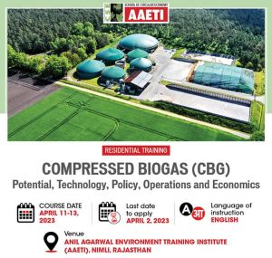 Residential Training on Compressed Biogas (CBG): Potential, Technology, Policy, Operations and Economics